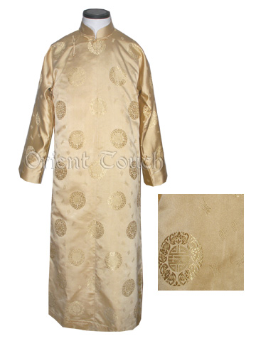 Chinese Blessing Silk Brocade Long Gown
