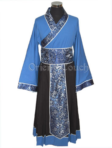 Men's Chinese Hanfu with Black Skirt