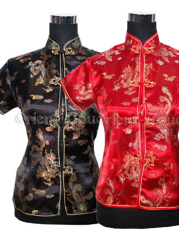 Dragon and Phoenix Short-Sleeved Blouse