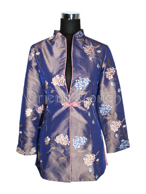 Chrysanthemum Posy Thai Silk Coat