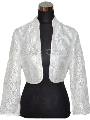 Chic Lace Shawl Jacket - With Collar