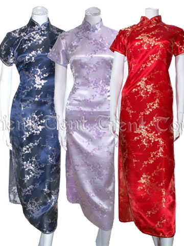 Short-Sleeved Plum Blossom Cheongsam