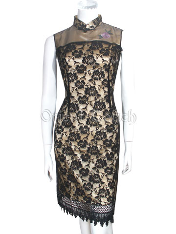 Dolce Vita Sleeveless Lace Cheongsam