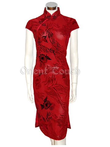 Women's Silk Velour Dress - Blooming Floral
