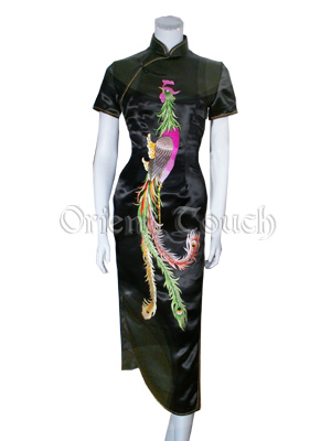 Royal Embroidery Phoenix Cheongsam - Short Sleeves