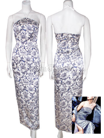 Blessing Floral Improved Mandarin Banquet Dress